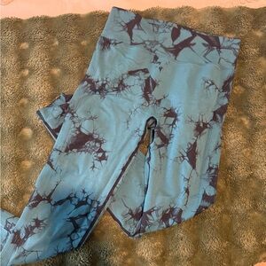 Blue and Black Tie-Dye Leggings
